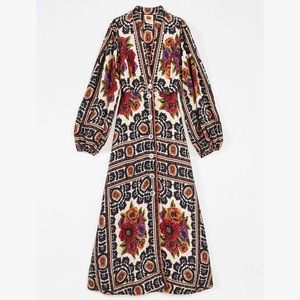 Farm Rio Flower Tapestry Maxi Dress